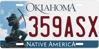 OK license plate 359ASX