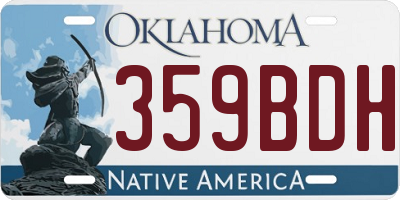 OK license plate 359BDH