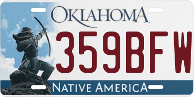 OK license plate 359BFW