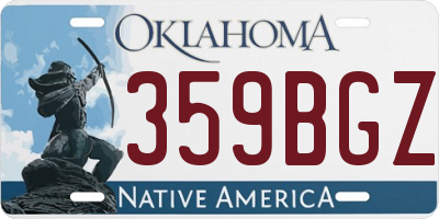 OK license plate 359BGZ