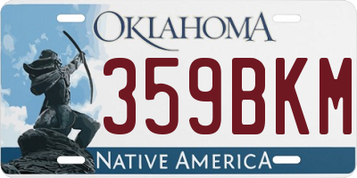 OK license plate 359BKM