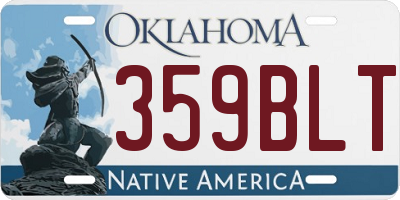 OK license plate 359BLT