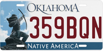 OK license plate 359BQN