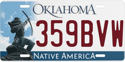 OK license plate 359BVW