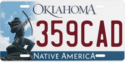 OK license plate 359CAD