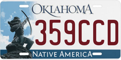 OK license plate 359CCD