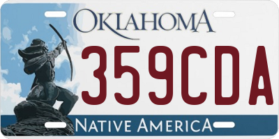 OK license plate 359CDA