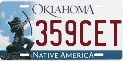 OK license plate 359CET