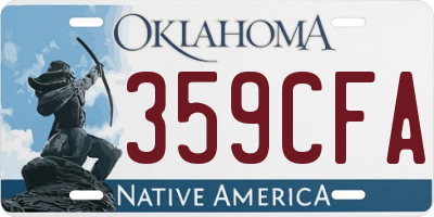 OK license plate 359CFA