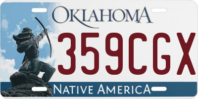 OK license plate 359CGX