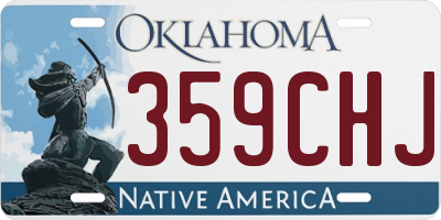 OK license plate 359CHJ