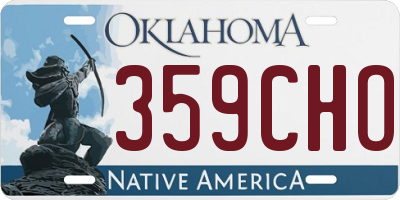 OK license plate 359CHO