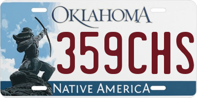 OK license plate 359CHS