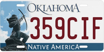 OK license plate 359CIF