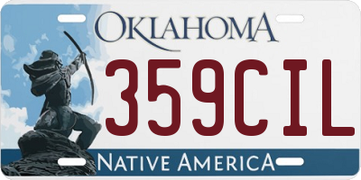 OK license plate 359CIL