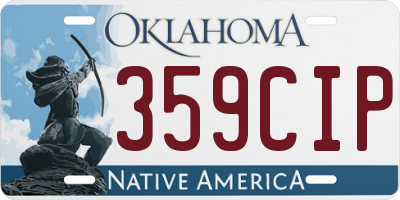 OK license plate 359CIP