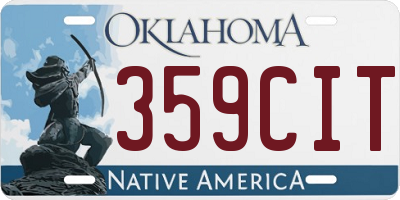 OK license plate 359CIT