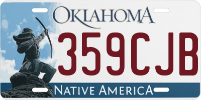 OK license plate 359CJB