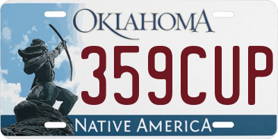 OK license plate 359CUP