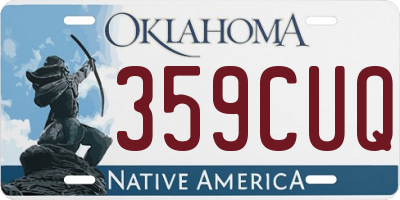 OK license plate 359CUQ