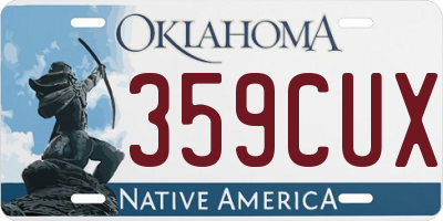 OK license plate 359CUX