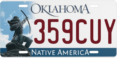 OK license plate 359CUY