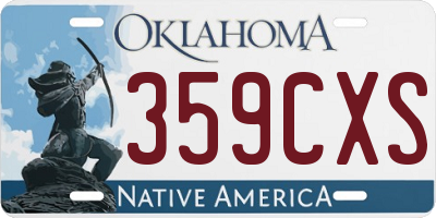 OK license plate 359CXS