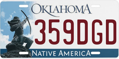 OK license plate 359DGD