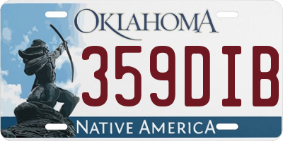 OK license plate 359DIB