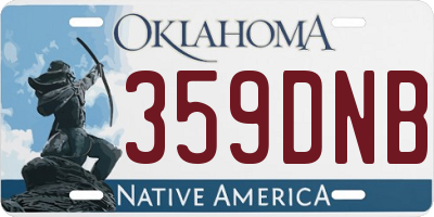 OK license plate 359DNB