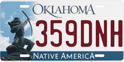 OK license plate 359DNH