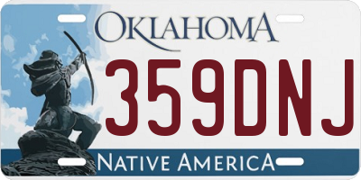 OK license plate 359DNJ