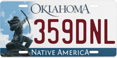 OK license plate 359DNL