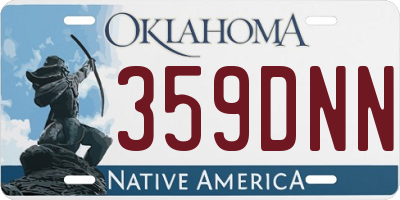 OK license plate 359DNN