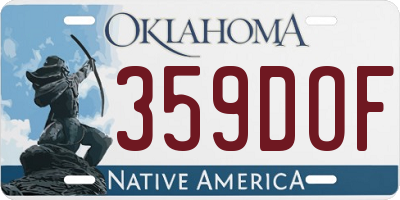 OK license plate 359DOF