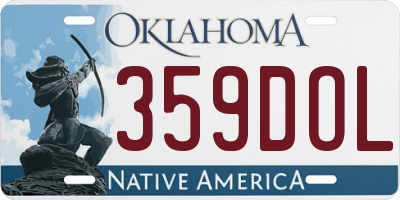 OK license plate 359DOL