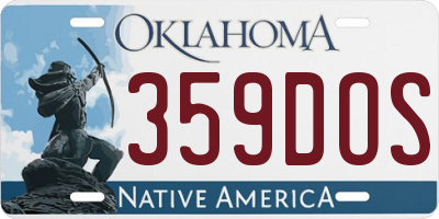 OK license plate 359DOS