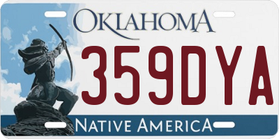 OK license plate 359DYA