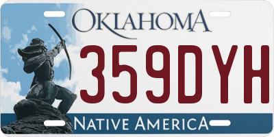 OK license plate 359DYH