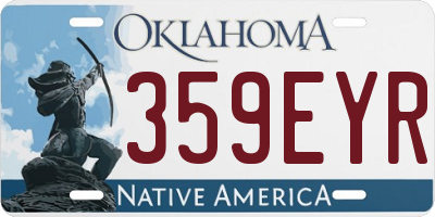 OK license plate 359EYR