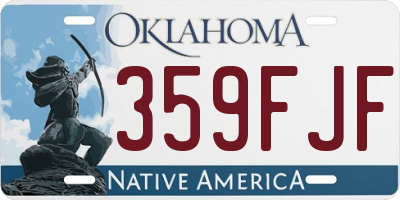 OK license plate 359FJF