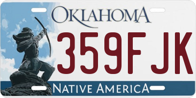 OK license plate 359FJK