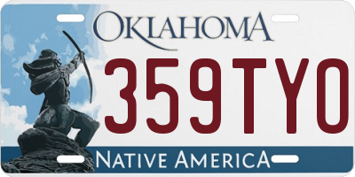 OK license plate 359TYO