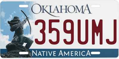 OK license plate 359UMJ