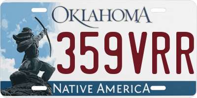 OK license plate 359VRR