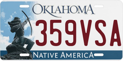 OK license plate 359VSA