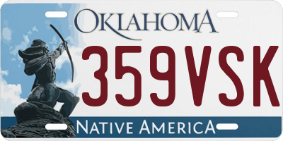OK license plate 359VSK