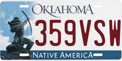 OK license plate 359VSW