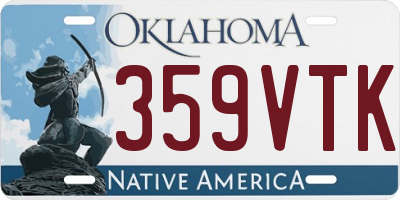OK license plate 359VTK