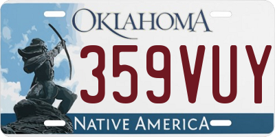 OK license plate 359VUY
